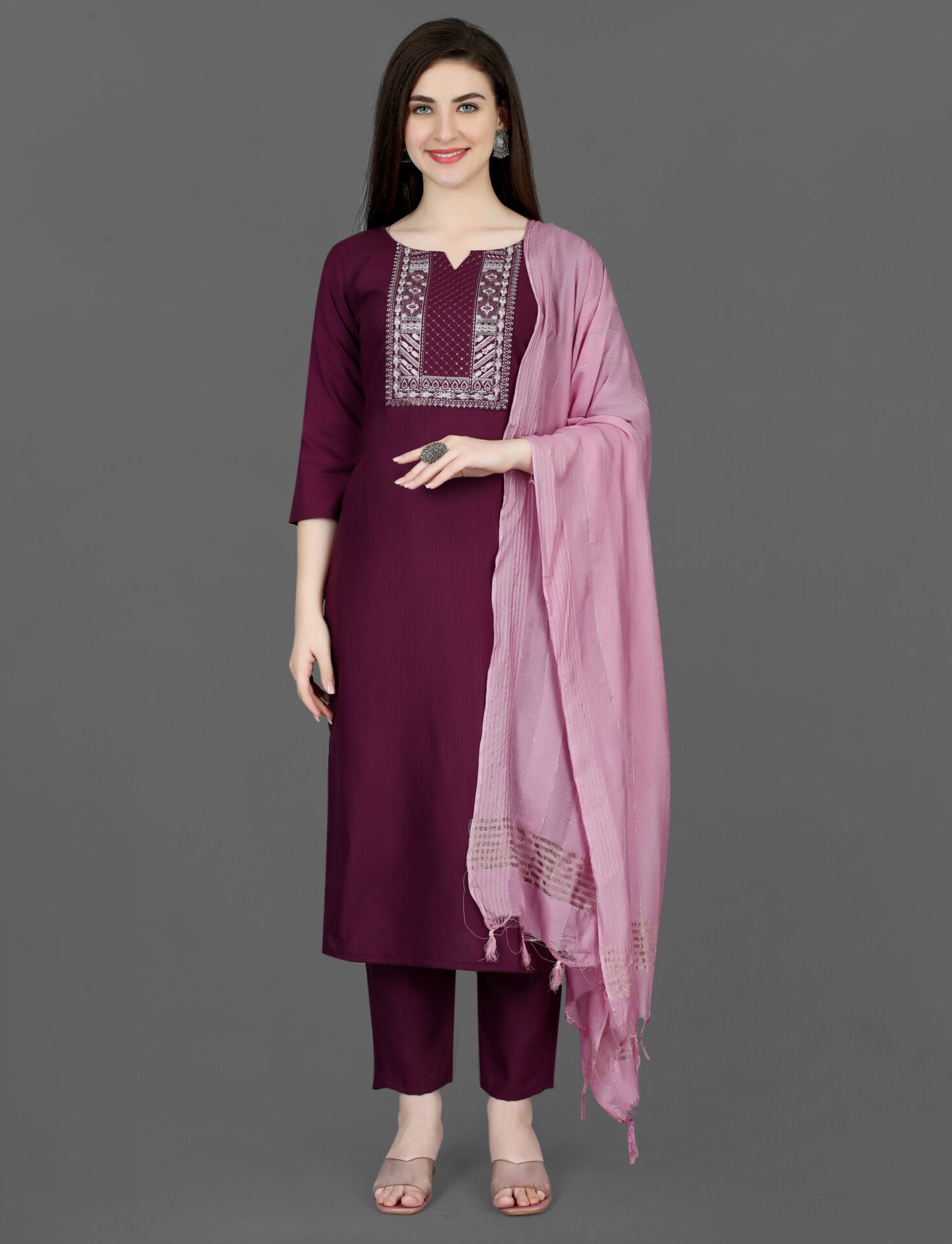 Trendy Cotton Suit with dupatta