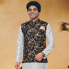 Black Printed Nehru Jacket