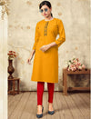 Cotton Kurti - Yellow