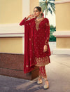 Indian Suit With Duppata - Red