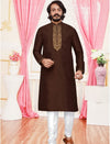 Brown Mens Kurta Pajama