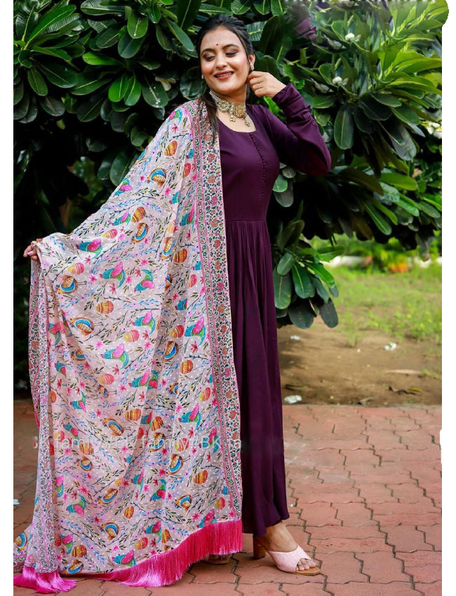 Gown With Dupatta