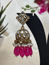Pink Jhumka Drop Earrings