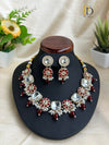 Maroon Color Floral Design Choker Neacklace