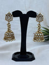 Golden Kundan Jhumki Earrings