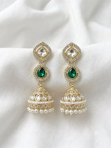 White Kundan Pearl Earrings