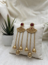 Long Gold Tone Chain Drop Earrings