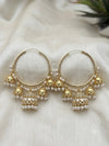 White Ring Type Jhumka Earrings