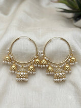 White Ring Type Jhumka Earrings