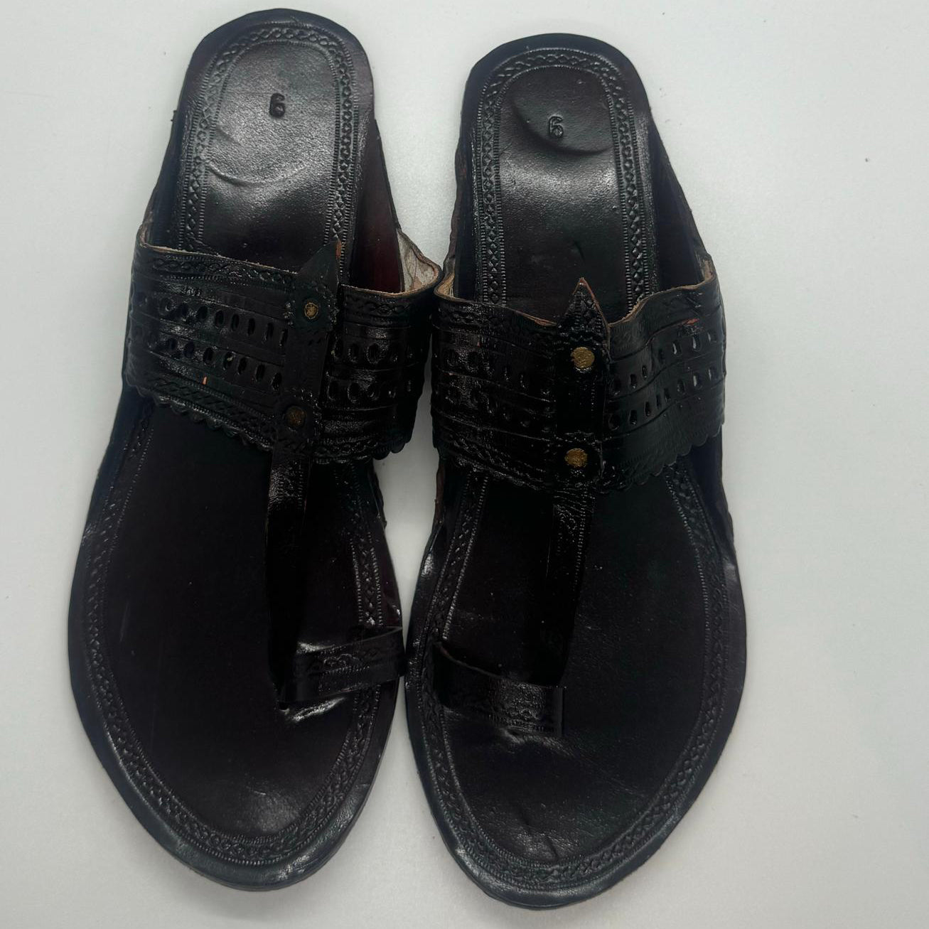 Black Kolhapuri Chappal Mens