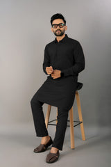 Black Punjabi Kurta Pajama High Quality
