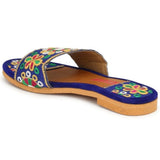 Women Blue Flats Sandal