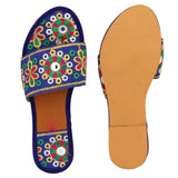 Women Blue Flats Sandal