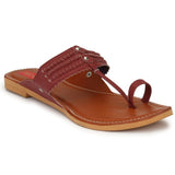 Women Kohlapuri Tan Flat Sandal