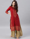 Red Printed Kurti Women