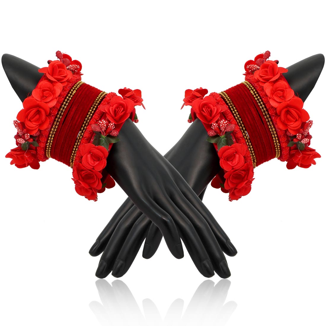 Floral Bangles Red