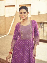 Printed and Embroidered Anarkali kurti