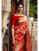 Banarasi Silk Woven Saree With Heavy work Blouse 1