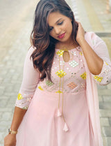 Trendy Embroidered Foil Mirror Work Anarkali Gown 2