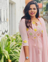 Trendy Embroidered Foil Mirror Work Anarkali Gown 1