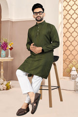 Men Sequence Cotton Blend Straight Kurta