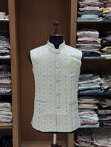 Mint Jacqurd Nehru Jacket