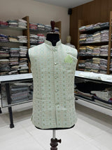 Mint Jacqurd Nehru Jacket