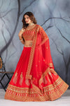 Women Red Lehnga Choli