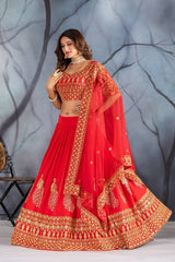 Women Red Lehnga Choli