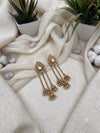Traditional Gold Tone Long Earrings