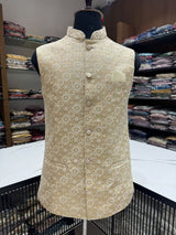Jacqurd Golden Nehru Jacket