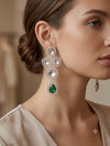 White Green Diamond Earrings
