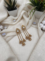 Traditional Gold Tone Long Earrings