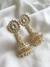 Pearl Tone Long Jhumki Earrings