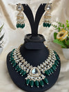 Green Kundan Necklace With Earrings