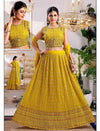 Yellow Georgette Embroidered Lehenga Choli