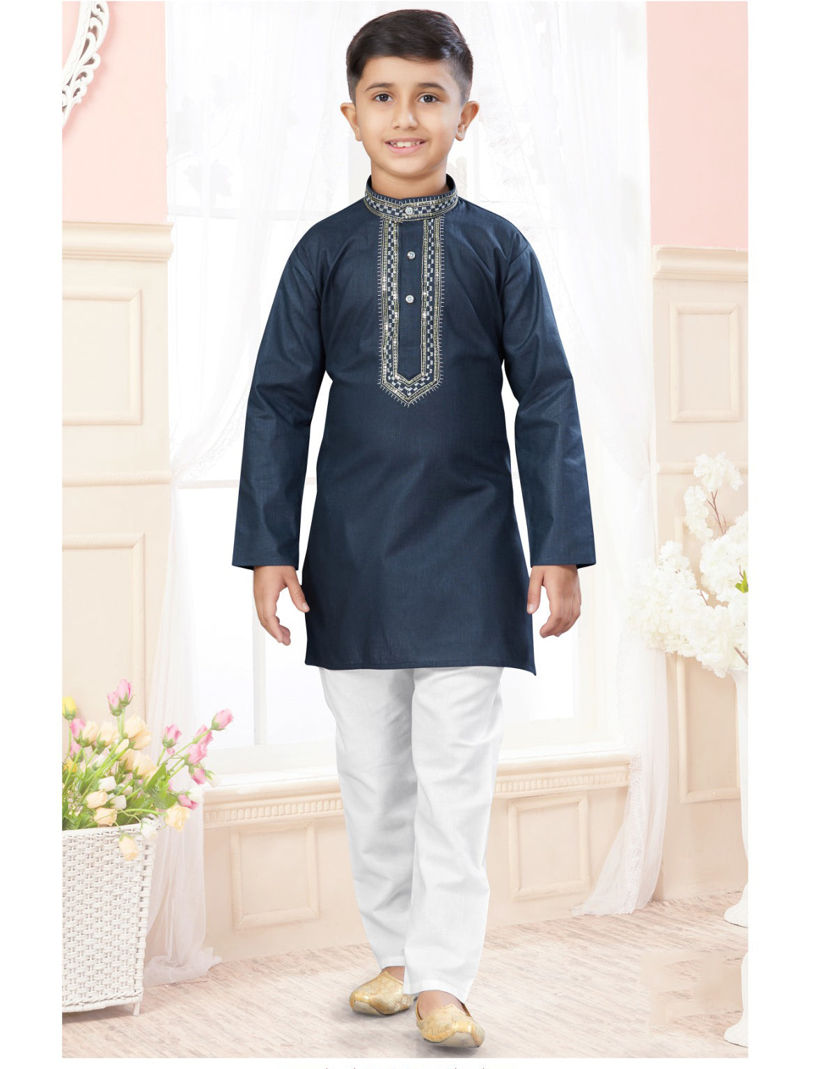 Blue Embroidery kurta Pajama