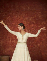 White Embroidered Anarkali Gown2