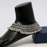 Silver Oxidised Anklets