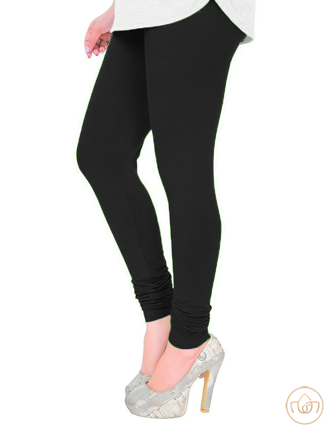 Free Size Strechable Chudidar Leggings - Black
