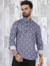 Blue Cotton Male Short Kurta