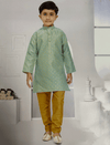 Sky Blue Brocade Kurta Pajama Kids
