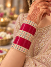 Red and ivory bridal chooda bangle set for women