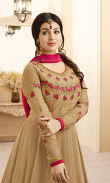 Coffee Anarkali heavy embroidery