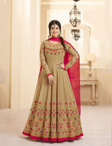 Coffee Anarkali heavy embroidery
