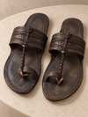 Dark brown traditional Kolhapuri chappal for men