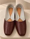 Dark brown faux leather Punjabi khussa jutti for men