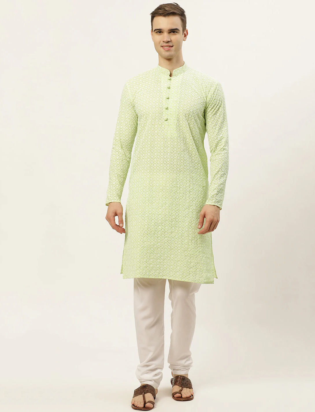 Green Chikankari Kurta Payjama