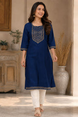 Neck Embroidery Kurti