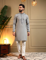 Embroidered Silk Kurta Pajama Mens